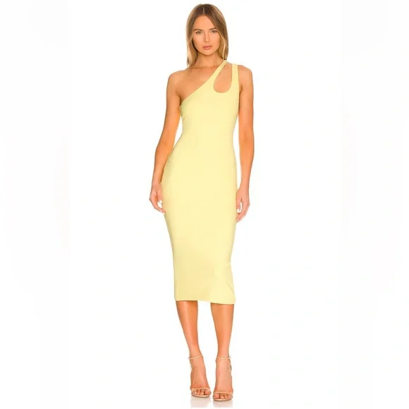 knee length dresses for ladies Yellow Bardot Style Midi Dress – AX Paris main image 0